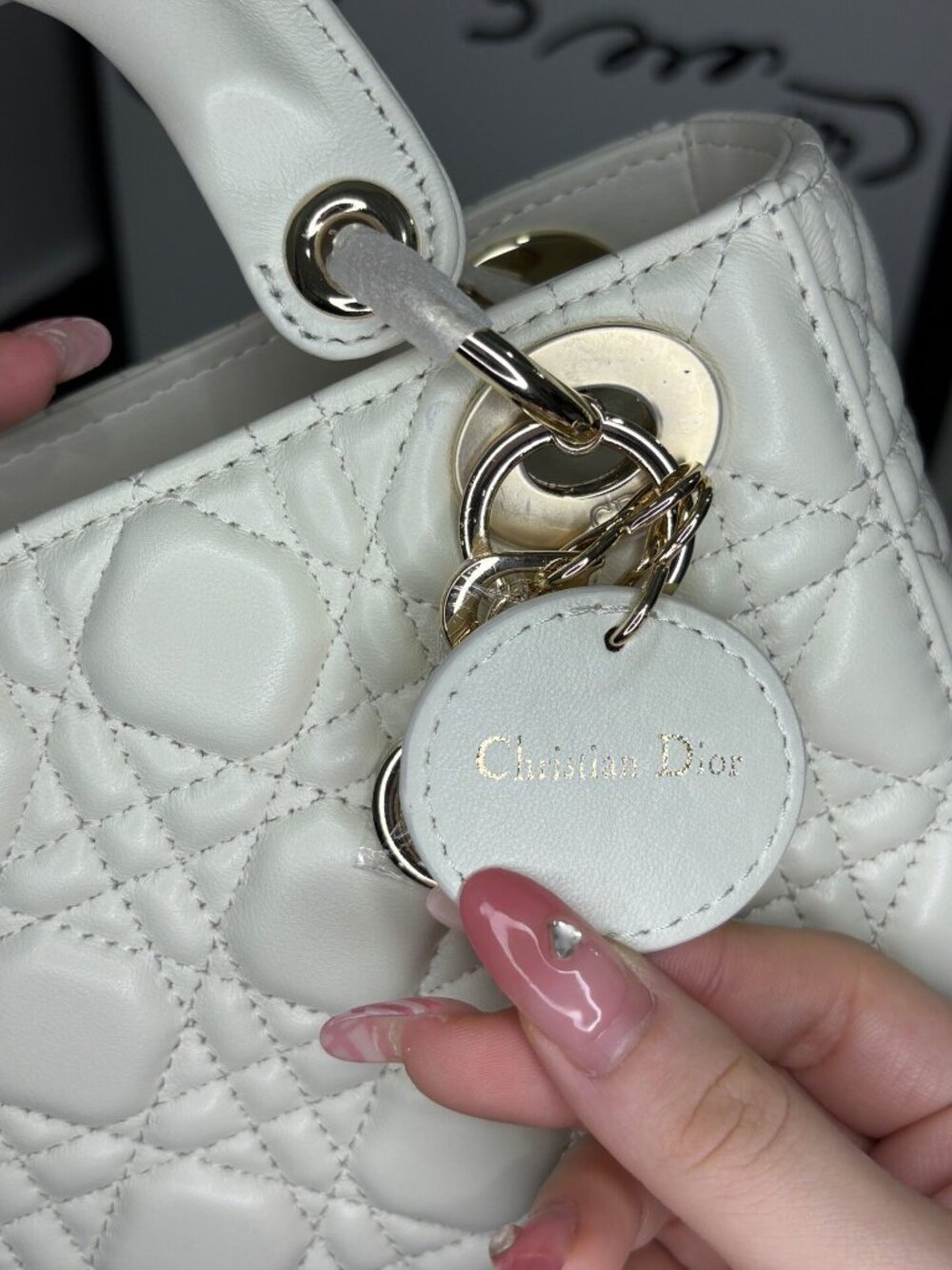 Small Lady Dior My ABCDiormodel in Latte Cannage Lambskin - Picture 4 of 8